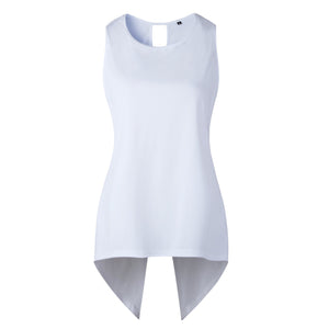 Fashion Plain Irregular Split T-Shirt