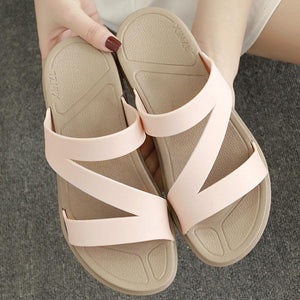 Flat  Peep Toe  Beach Casual Slippers