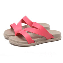 Load image into Gallery viewer, Flat  Peep Toe  Beach Casual Slippers