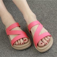 Load image into Gallery viewer, Flat  Peep Toe  Beach Casual Slippers