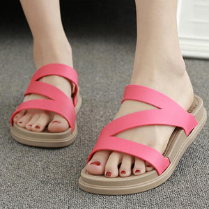 Flat  Peep Toe  Beach Casual Slippers