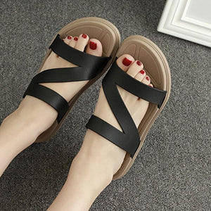 Flat  Peep Toe  Beach Casual Slippers