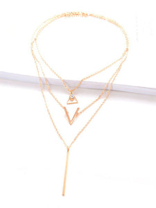 Three Pieces Long Metal Women Necklaces