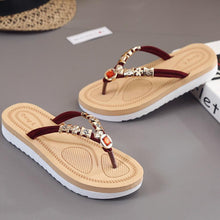 Load image into Gallery viewer, SOCOFY  Flat  Peep Toe  Beach Casual Slippers