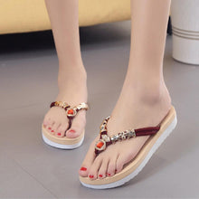 Load image into Gallery viewer, SOCOFY  Flat  Peep Toe  Beach Casual Slippers