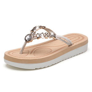 SOCOFY  Flat  Peep Toe  Beach Casual Slippers