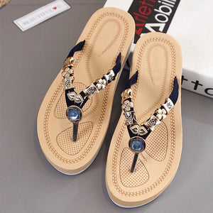 SOCOFY  Flat  Peep Toe  Beach Casual Slippers