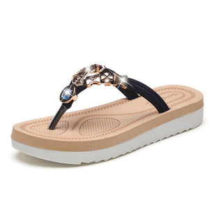 SOCOFY  Flat  Peep Toe  Beach Casual Slippers