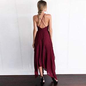 Elegant Pure Color Short Sleeves Maxi Dress