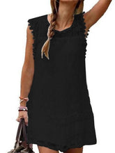 Load image into Gallery viewer, Round Neck  Patchwork  Lace Shift Dress