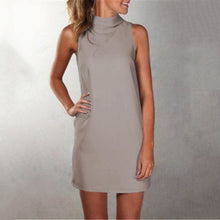 Load image into Gallery viewer, Casual Pure Color Sleeveless Mini Dress