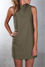 Load image into Gallery viewer, Casual Pure Color Sleeveless Mini Dress