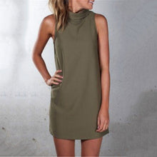 Load image into Gallery viewer, Casual Pure Color Sleeveless Mini Dress