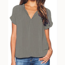 Load image into Gallery viewer, V Neck  Plain Blouses