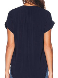 V Neck  Plain Blouses