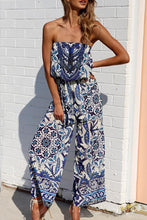 Load image into Gallery viewer, Off Shoulder  Elastic Waist  Abstract Print  Sleeveless Jumpsuits