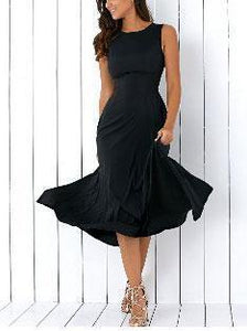 Slim Fit Large Pendulum Skater Dress