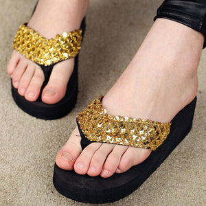 High Heeled  Peep Toe  Beach Casual Slippers