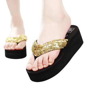 High Heeled  Peep Toe  Beach Casual Slippers