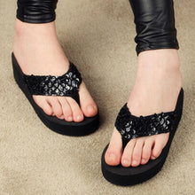 Load image into Gallery viewer, High Heeled  Peep Toe  Beach Casual Slippers