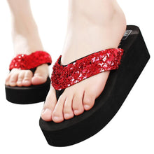 Load image into Gallery viewer, High Heeled  Peep Toe  Beach Casual Slippers