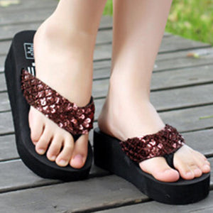 High Heeled  Peep Toe  Beach Casual Slippers