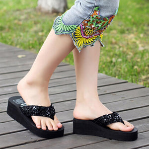 High Heeled  Peep Toe  Beach Casual Slippers