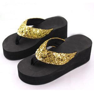 High Heeled  Peep Toe  Beach Casual Slippers