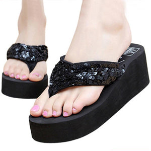 High Heeled  Peep Toe  Beach Casual Slippers