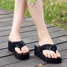 Load image into Gallery viewer, High Heeled  Peep Toe  Beach Casual Slippers