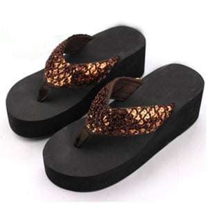 High Heeled  Peep Toe  Beach Casual Slippers