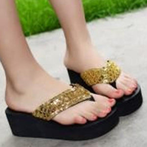 High Heeled  Peep Toe  Beach Casual Slippers