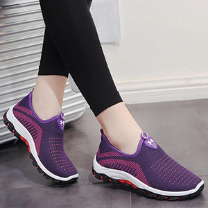 Color Block  Flat  Round Toe  Casual Sport Sneakers