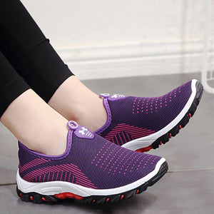 Color Block  Flat  Round Toe  Casual Sport Sneakers