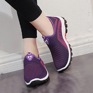 Color Block  Flat  Round Toe  Casual Sport Sneakers