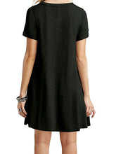 Load image into Gallery viewer, Round Neck Plain Mini Dress