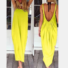 Load image into Gallery viewer, Open Back Full Length Sundress Maxi Casual Dress
