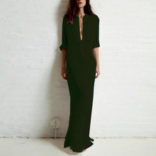 Load image into Gallery viewer, Super Deep V Collar National Style Maxi Dresss