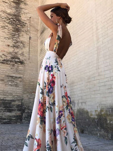 Sexy New Backless Floral Print Maxi Dress