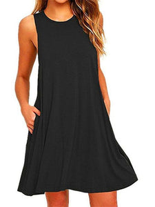 Fashion Sleeveless Packet Shift Dress