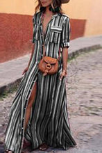 Load image into Gallery viewer, Fashion Stripes Half Sleeve Vacation Maxi Dresses