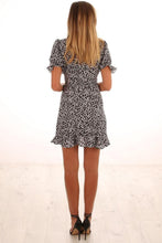 Load image into Gallery viewer, Deep V Neck Floral Printed Short Sleeve Bodycon Dresses