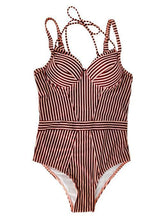 Load image into Gallery viewer, Striped One Piece Swimwear