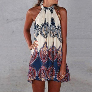 Round Neck  Printed Shift Dress