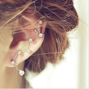 Fashion Women Earrings Big Dipper Geometric Rhinestone Ear Cuff Clip Ear Cuff Statement Earring Accessory