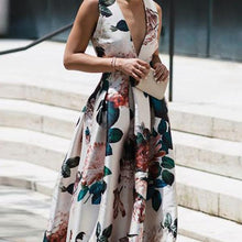 Load image into Gallery viewer, Stylish Floral Print Sleeveless Maxi Dress