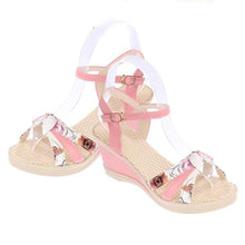 Load image into Gallery viewer, Floral  High Heeled  Ankle Strap  Peep Toe  Date Office Wedge Sandals