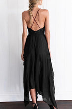 Load image into Gallery viewer, Spaghetti Strap  Asymmetric Hem Backless  Plain  Sleeveless Maxi Dresses