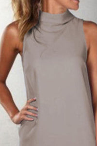 Crew Neck  Plain  Sleeveless Casual Dresses