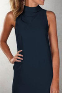 Crew Neck  Plain  Sleeveless Casual Dresses